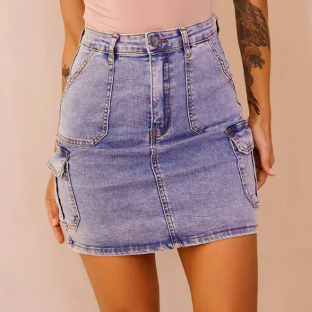 Sage + Paije - Spell Ocean Denim Mini Skirt - L/12